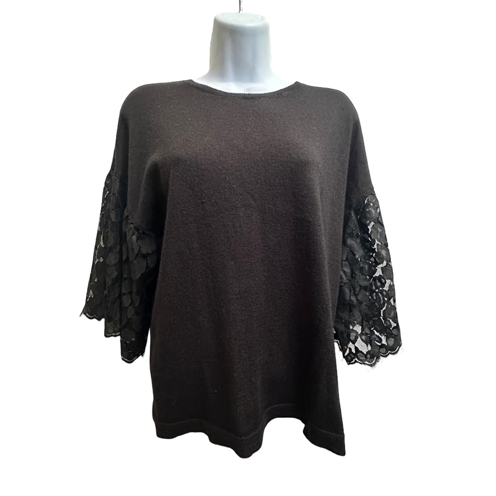 Merino Wool Lace Half Sleeve Women's Top